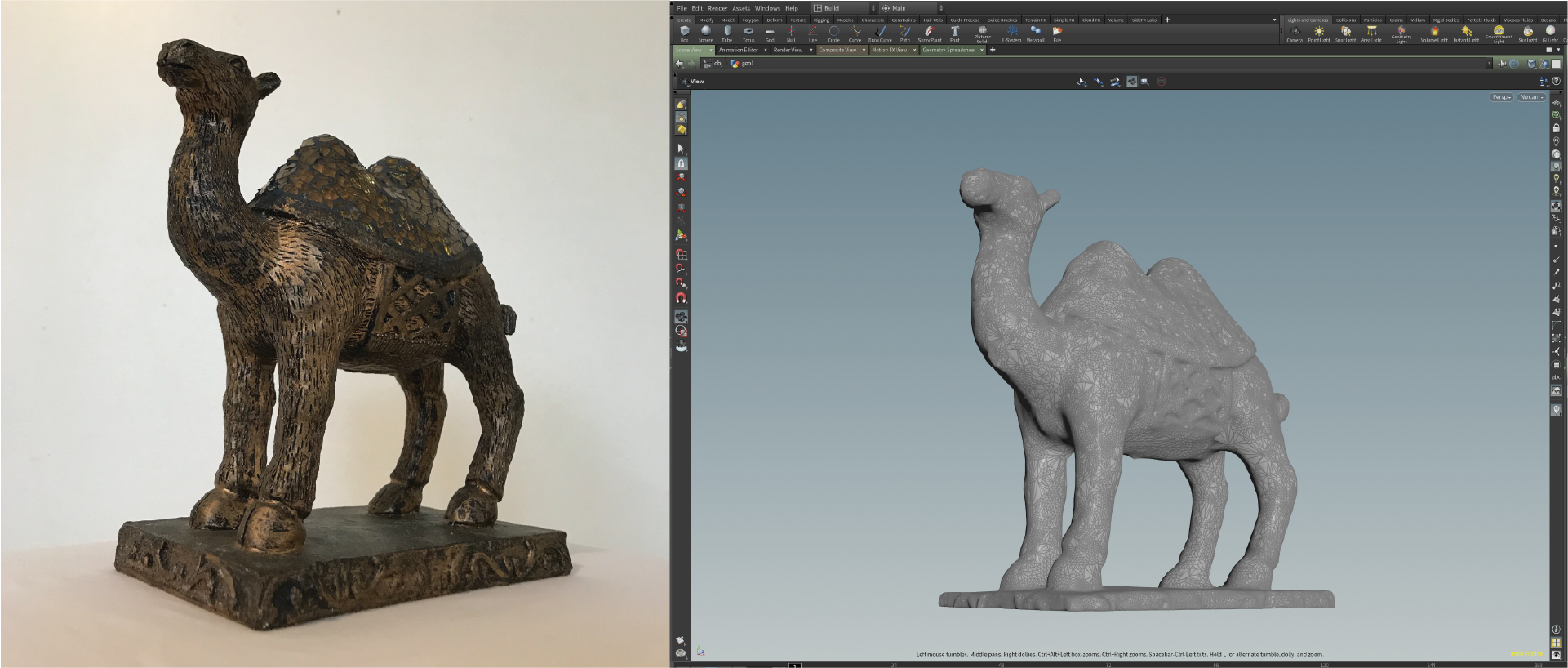 Photogrammetry capture — wooden camel