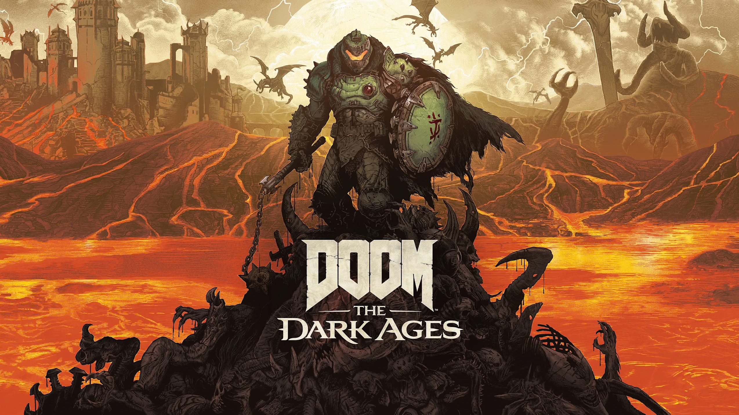 DOOM: The Dark Ages — key art showing the Slayer in medieval battle