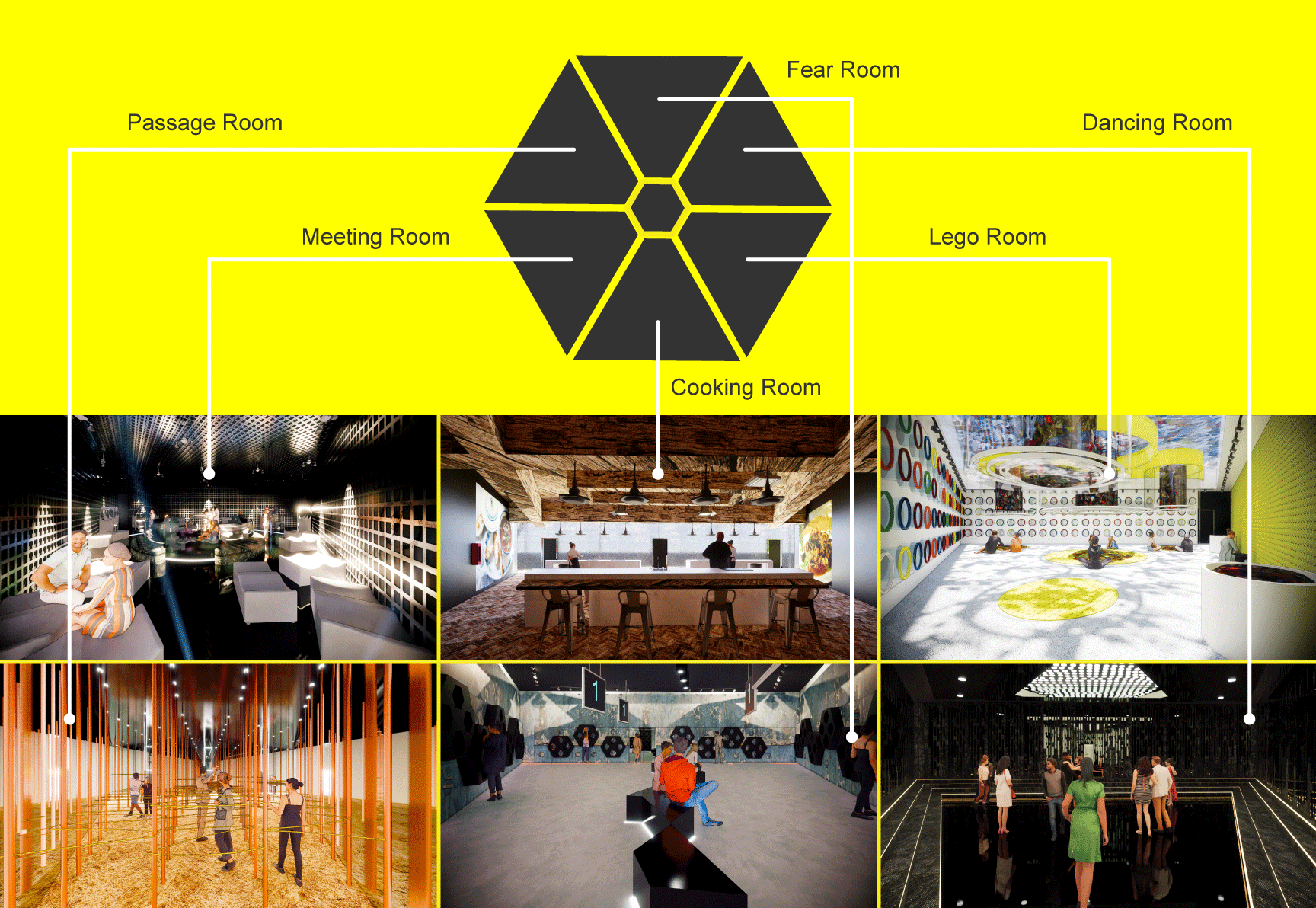 Six program rooms diagram